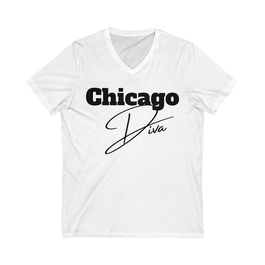 Chicago Diva Unisex Jersey Short Sleeve V-Neck Tee