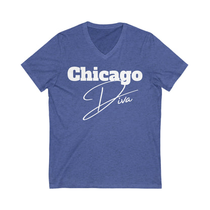 Chicago Diva Unisex Jersey Short Sleeve V-Neck Tee