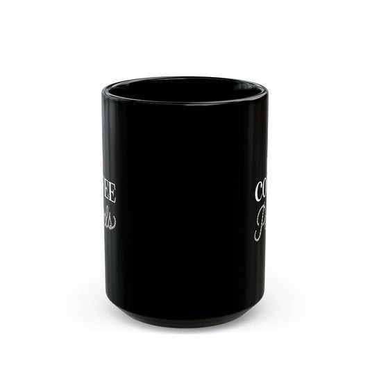 I Love Coffee and Pearls Black Mug (11oz, 15oz)