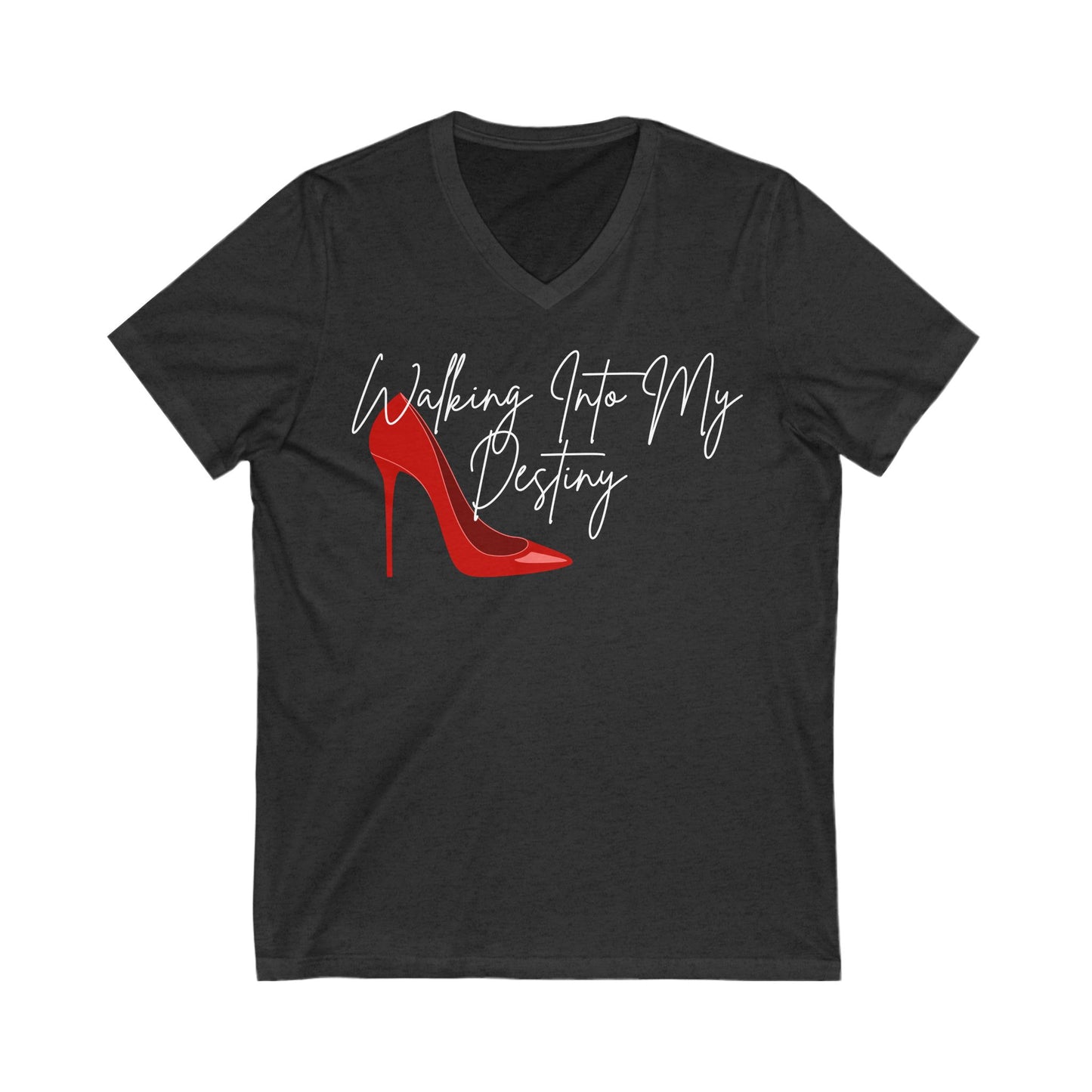 Walking Into My Destiny Unisex Jersey Short Sleeve V-Neck Tee