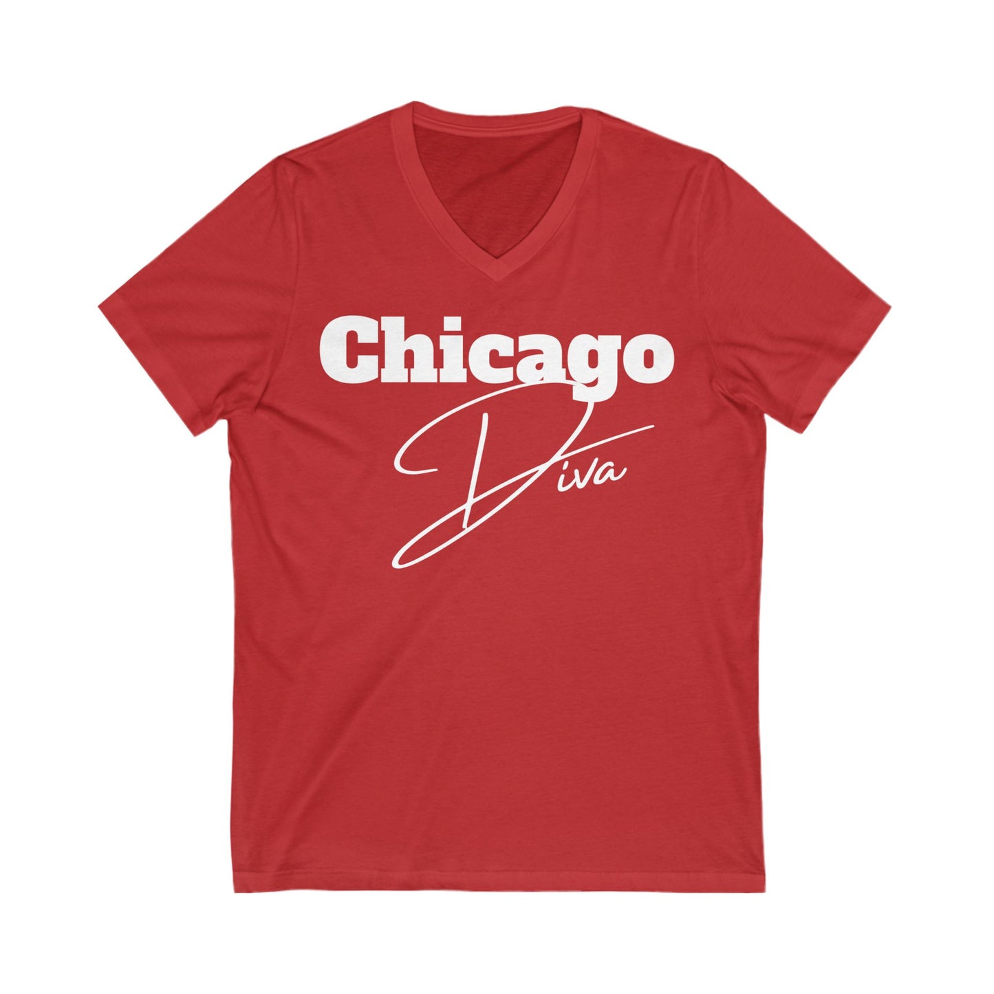 Chicago Diva Unisex Jersey Short Sleeve V-Neck Tee